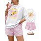 Women Summer Lemon Graphic T-Shirt and Striped Shorts Set