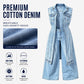 ✨💃 50% OFF! 👗Denim Vest Dress – High slit & longline style.