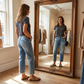 👖🎞️ LIMITED TIME 50% OFF! 📐Retro Cropped Straight Jeans – Vintage wash & clean cut – Timeless denim style.