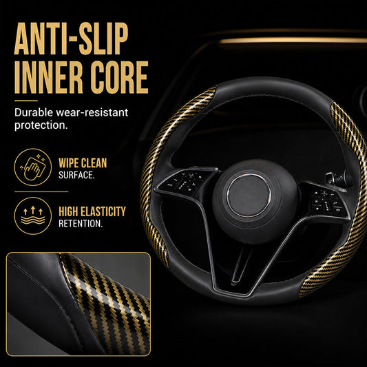 🏎️ 50% OFF NOW! 🔥 Universal Carbon Fiber Steering Wheel Cover – High-Density Synthetic Fiber, Ergonomic Butterfly Design, Anti-Slip & Instant Snap Setup 🏁