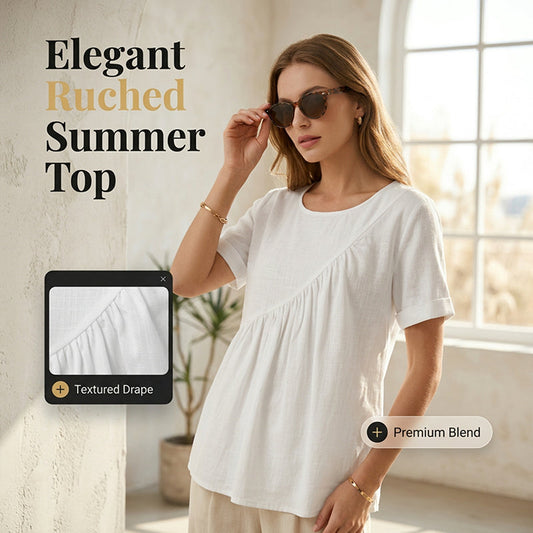 👚✨ 50% OFF! 🌀Asymmetrical Ruched Top – Edgy & chic.