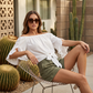 🌸👚 50% OFF! 🎀Off-Shoulder Bow Blouse – Sweet & chic.