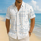 🎉 2026 Sale — Over 36,200 Sold!💞 Men’s Geometric Print Relaxed‑Fit Button‑Down Shirt