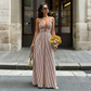 ☀️🌸 50% OFF! 🏖️Halter Striped Maxi – Vacation-ready & effortless.