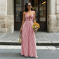 ☀️🌸 50% OFF! 🏖️Halter Striped Maxi – Vacation-ready & effortless.