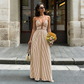 ☀️🌸 50% OFF! 🏖️Halter Striped Maxi – Vacation-ready & effortless.
