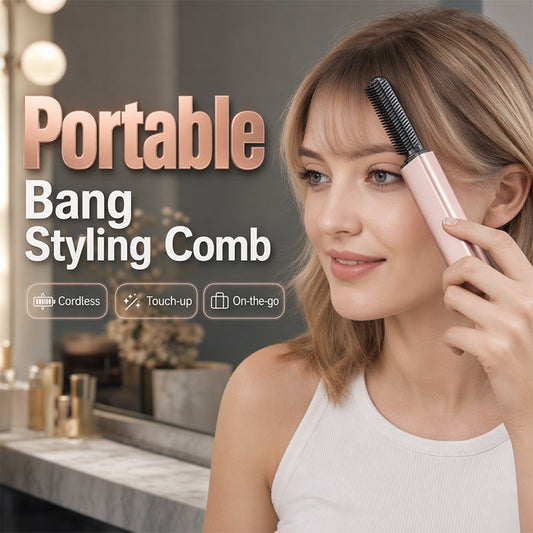 💇‍♀️✨ 50% OFF! Mini Heated Styling Comb – Cordless & Quick Bang Touch-Up Design
