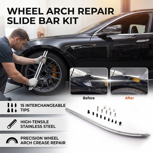 🚗 50% OFF NOW! 🔧 Wheel Arch Dent Repair Kit – Paint-Safe, Steel Slide Bar & Multi-Head Set 🛠️