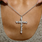✝️💎 50% OFF! 🌸Radiant Cross Necklace – Cubic Zirconia Pendant with Twisted Chain & Floral Accents – Elegant Gift for Her