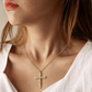 ✝️💎 50% OFF! 🌸Radiant Cross Necklace – Cubic Zirconia Pendant with Twisted Chain & Floral Accents – Elegant Gift for Her