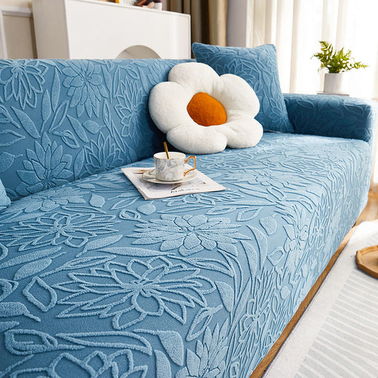 🛋️🌸 50% OFF! ✨Non-Slip 3D Camellia Jacquard Sofa Cover – Elegant & Scratch Resistant.