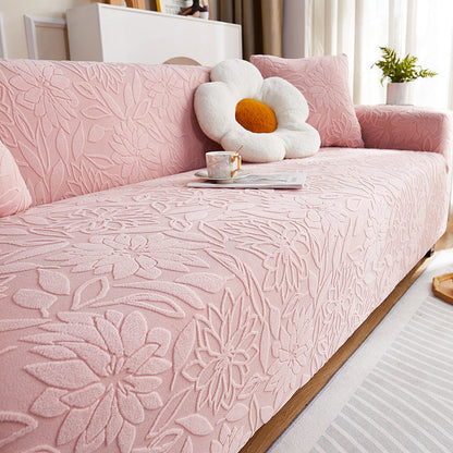 🛋️🌸 50% OFF! ✨Non-Slip 3D Camellia Jacquard Sofa Cover – Elegant & Scratch Resistant.