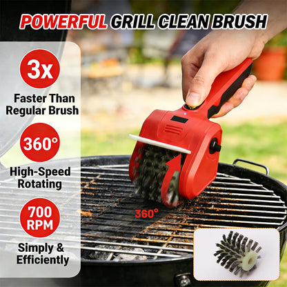 🧹 50% OFF NOW! 🔥 Electric Grill Cleaner – 700RPM Rotating Brush, Cordless & Interchangeable Heads 🥩