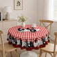 🏡 2026 Sale — Over 15,700 Sold! 🐓 Farmhouse Rooster Tablecloth – Red Buffalo Plaid, Spill Proof & Scalloped Lace Edge 🍽️