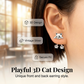 🐱💛 50% OFF! 3D Cute Peeking Cat Stud Earrings – Playful Front-Back Design, Vintage Finish & Lightweight