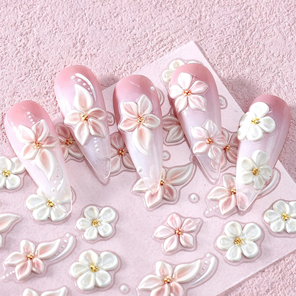 💅🌸 Buy 1 Get 1 Free! 5D Floral Nail Stickers – Raised Petal Detail, Easy Peel & Apply