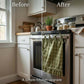 🎀 Farmhouse Ruffled Oven Door Skirt – Rustic, Easy Hang & Decorative