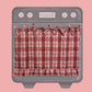 🎀 Farmhouse Ruffled Oven Door Skirt – Rustic, Easy Hang & Decorative