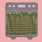 🎀 Farmhouse Ruffled Oven Door Skirt – Rustic, Easy Hang & Decorative