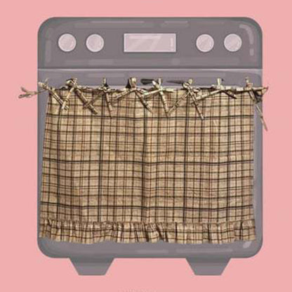 🎀 Farmhouse Ruffled Oven Door Skirt – Rustic, Easy Hang & Decorative