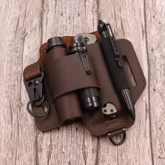 🛠️ 50% OFF NOW! 🔦 PU Leather Tool Holster – Belt Loop, Quick-Access & All-in-One Organizer – For Flashlight, Knife & Keys 🧰