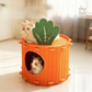 🥕 2026 Sale — Over 19,600 Sold! 🐱 Cozy Carrot Cat Cave – Semi-Enclosed Plush Bed with Scratch-Resistant Felt | All-Season Indoor Comfort 🏠