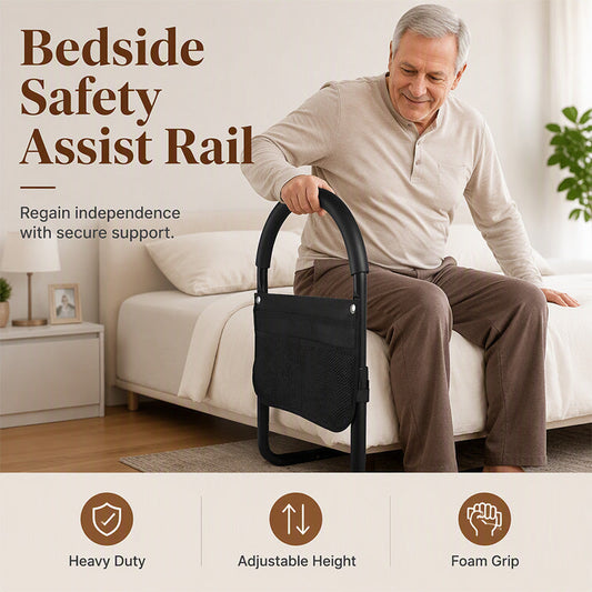 🛏️ 2026 Sale — Over 17,500 Sold! 🦺 Safe Stand Bed Rail – Adjustable Height, Foam Grip & Secure Strap | Easy Bedside Support for Seniors & Mobility Aid 💪