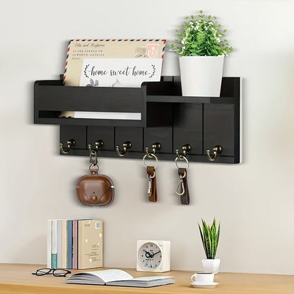 🏠 2026 Sale — Over 22,300 Sold! 🗝️ Wall-Mounted Mail & Key Holder – Spacious Basket, Display Shelf & Heavy-Duty Hooks 📬