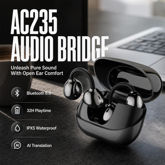 🎧 50% OFF NOW! 🎵 Open-Ear Clip-On Earbuds – Secure C-Bridge Fit, 13mm Titanium Driver & Bluetooth 6.0 – Perfect for Workouts & Commutes 💪