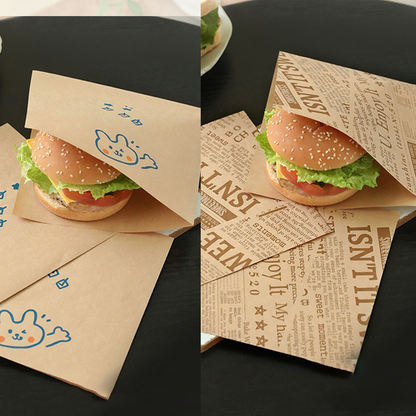 🥪📦 Best Seller! 🐱🐇 Grease-Resistant Paper Bags for Sandwich Wrapping – PE-coated, microwave-safe, health-conscious printing, and ready-to-use. Perfect for food packaging at home or on the go! ⭐ Trusted by 9,274+ happy customers!