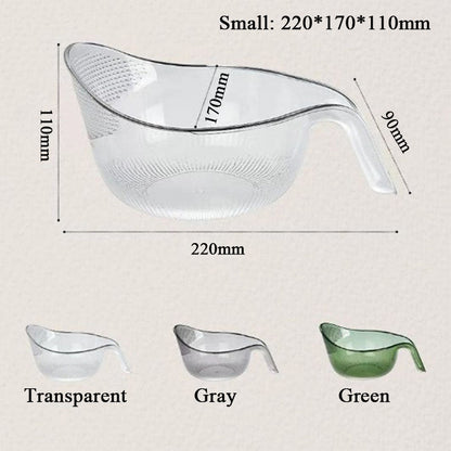 🥗🌿 50% OFF! 🍚✨ Transparent Rice Washing Bowl Strainer with Handle – Fine Mesh, Ergonomic Grip, Multi-Use. 1,247 Happy Customers! ✅