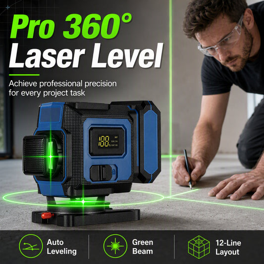 📐 50% OFF NOW! 🔲 Green Laser Level – 360° Coverage, Millimeter Precision & Smart Leveling – Perfect Lines for Framing, Tile & Walls 🛠️
