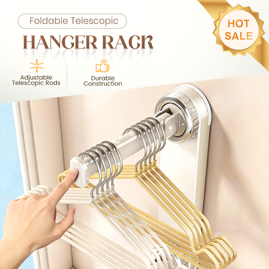 🏡 LIMITED‑TIME 50% OFF! 🪝 Foldable Telescopic Suction‑Cup Hanger Rack – No‑Drill, Retractable, Multi‑Scene ✨