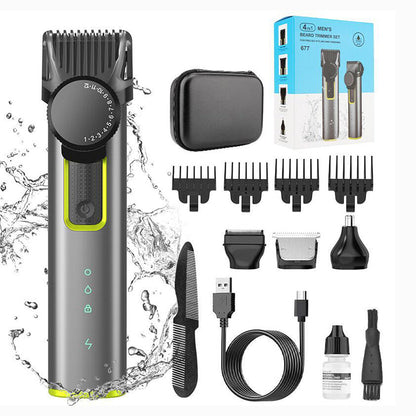 💈 50% OFF NOW! ✂️ 4-in-1 Hair Clipper Set – Interchangeable Heads, 1-12mm Dial, 90-Min Runtime & IPX5 – All-in-One Grooming 🪒