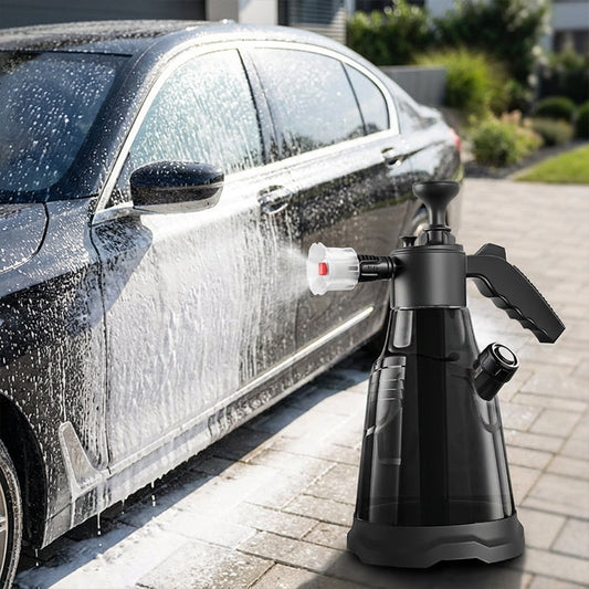 🧼 50% OFF NOW! 💦 Pressurized Foam Sprayer – 2.3L Capacity, Adjustable Fan Nozzle – For Cars, Bikes & Gardens 🚗