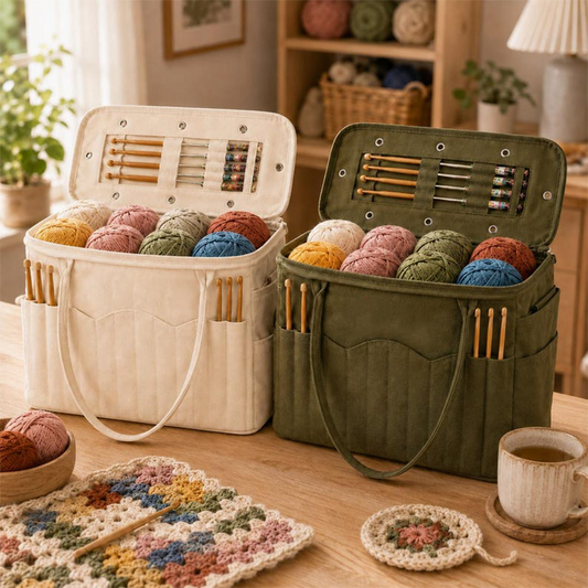 🧶 LIMITED‑TIME 50% OFF! 🌟 Canvas Yarn Storage Bag with Needle Pockets – Spacious, Organized & Craft‑Ready 🪡