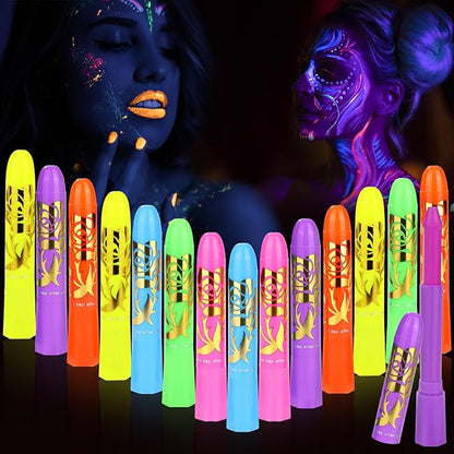 🌟 LIMITED-TIME 50% OFF! 🎨 Luminescent Water-Soluble Body Painting Crayon – Silky Smooth, Quick-Dry & 98% Washable 💥