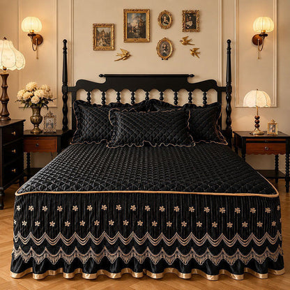🛏️ LIMITED‑TIME 50% OFF! 🧵 Quilted Textured Bed Skirt – Breathable Microfiber, 45cm Deep Drop & Anti‑Shift Corner Straps 🏡