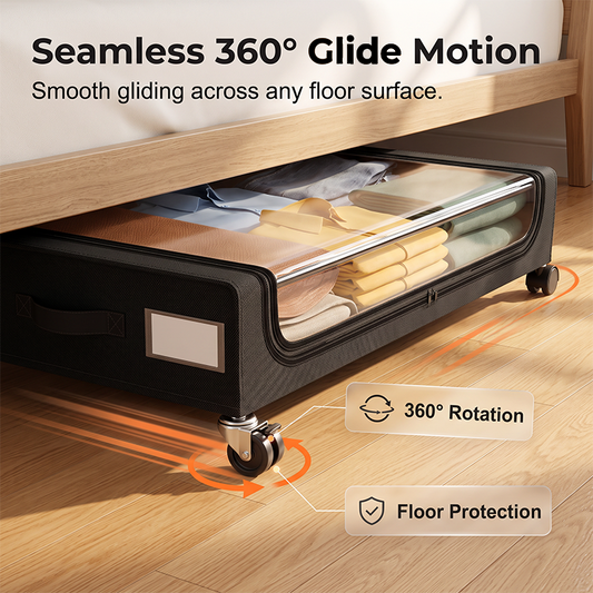 🛌 LIMITED-TIME 50% OFF! 📦 Large-Capacity Underbed Storage Cart – 360° Glide Wheels, Heavy-Duty Frame & Space-Saving Design 🏠