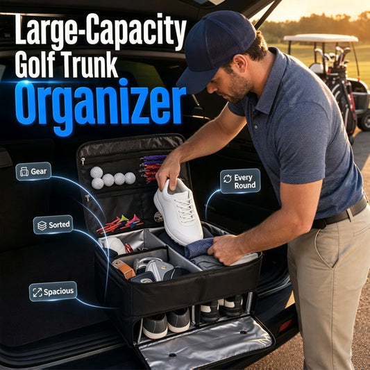 🏌️ 50% OFF NOW! 🧳 Golf Trunk Organizer – Smart Compartments, Shoe Separation & Durable Build – Keep Gear Tidy for Practice & Rounds 🚗