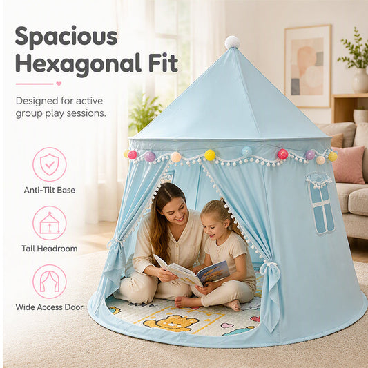 🏰 50% OFF NOW! 🧒 Kids Play Tent – Spacious Hexagonal, Breathable & Tear-Resistant – Indoor & Outdoor Fun for Little Explorers 🌟