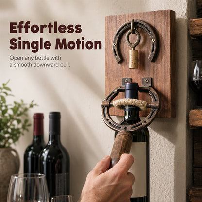 🍷 LIMITED‑TIME 40% OFF! ✨ Vintage Wall-Mounted Horseshoe Wine Opener – Stylish, Decorative & Labor-Saving – Rustic Iron Design for Home Bar & Patio 🏡