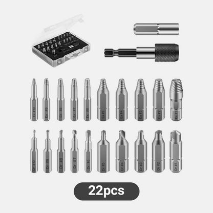🔩 50% OFF NOW! 🛠️ 22-Piece Screw Extractor Set – Alloy Steel, Removes Rusted & Stripped Bolts – For DIY & Machinery Repair 💪