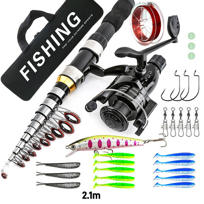 🎣 50% OFF NOW! 🧳 Complete Travel Fishing Set – Telescopic Rod, Reel & Lures – Portable Kit for Hiking, Camping & Road Trips 🌲