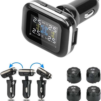 🚗 50% OFF NOW! 📊 Wireless TPMS – Real-Time Tire Pressure & Temperature – Visual/Audio Alarms, Solar/USB Charging, Easy Install 🔌