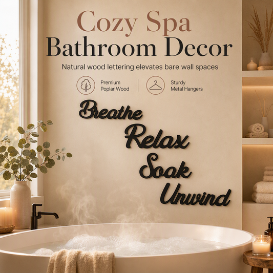 🛁 LIMITED‑TIME 50% OFF! 🖼️ 28,143 Sold – 4-Piece Farmhouse Bathroom Wall Decor Set – 3D Cutout Poplar Wood Wall Signs 🏡