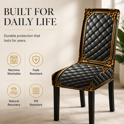 🪑 LIMITED‑TIME 50% OFF! 👑 24,198 Sold – Washable Stretch Chair Cover – Baroque Gilded Print & Infinite Stretch Fit 🌟