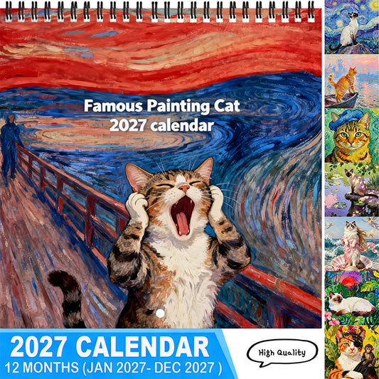🐱 LIMITED‑TIME 50% OFF! 📅 19,842 Sold – 2027 Funny Cat Meme Calendar – Cheerful Painterly Art, Easy Monthly Planning & Gift-Ready 🎁