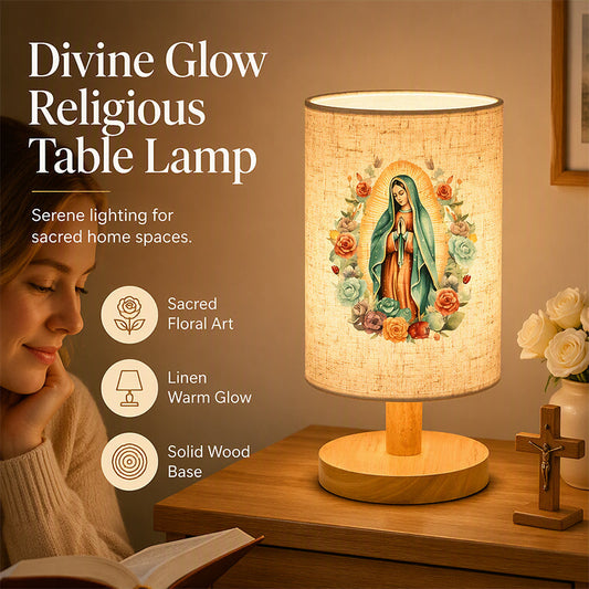 🕯️ 50% OFF NOW! ✨ Virgin Mary Wooden Table Lamp – Sacred Art, Soft Glow & Solid Wood – For Prayer, Meditation & Home Decor 🏠