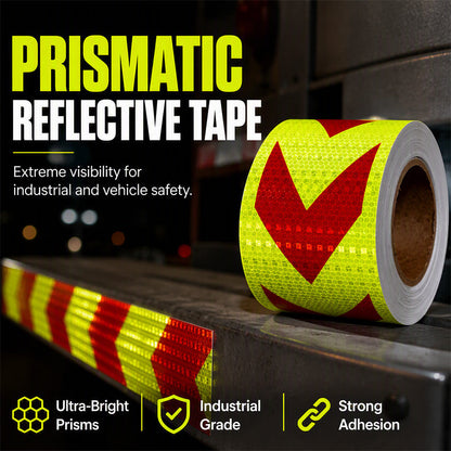🚧 50% OFF NOW! ✨ Arrow Reflective Tape – Prismatic, 3x Brighter & All-Weather – For Trucks, Factories & Safety Gear 🛡️